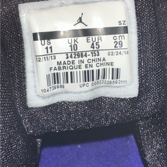 Jordan True Flight “Dark Concord” Men’s Size 11 US Style Code 342964 153 - Picture 6 of 9